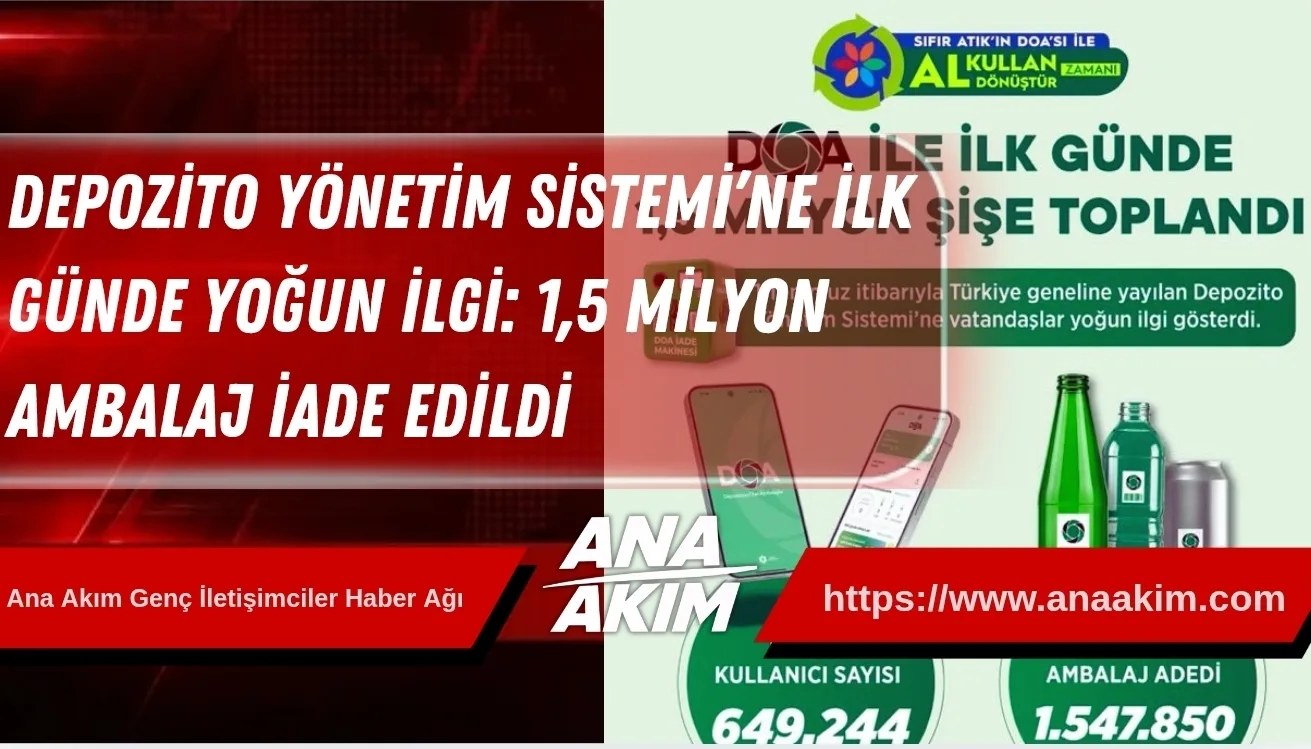 Depozito Yönetim Sistemi’ne İlk Günde Yoğun İlgi: 1,5 Milyon Ambalaj İade Edildi